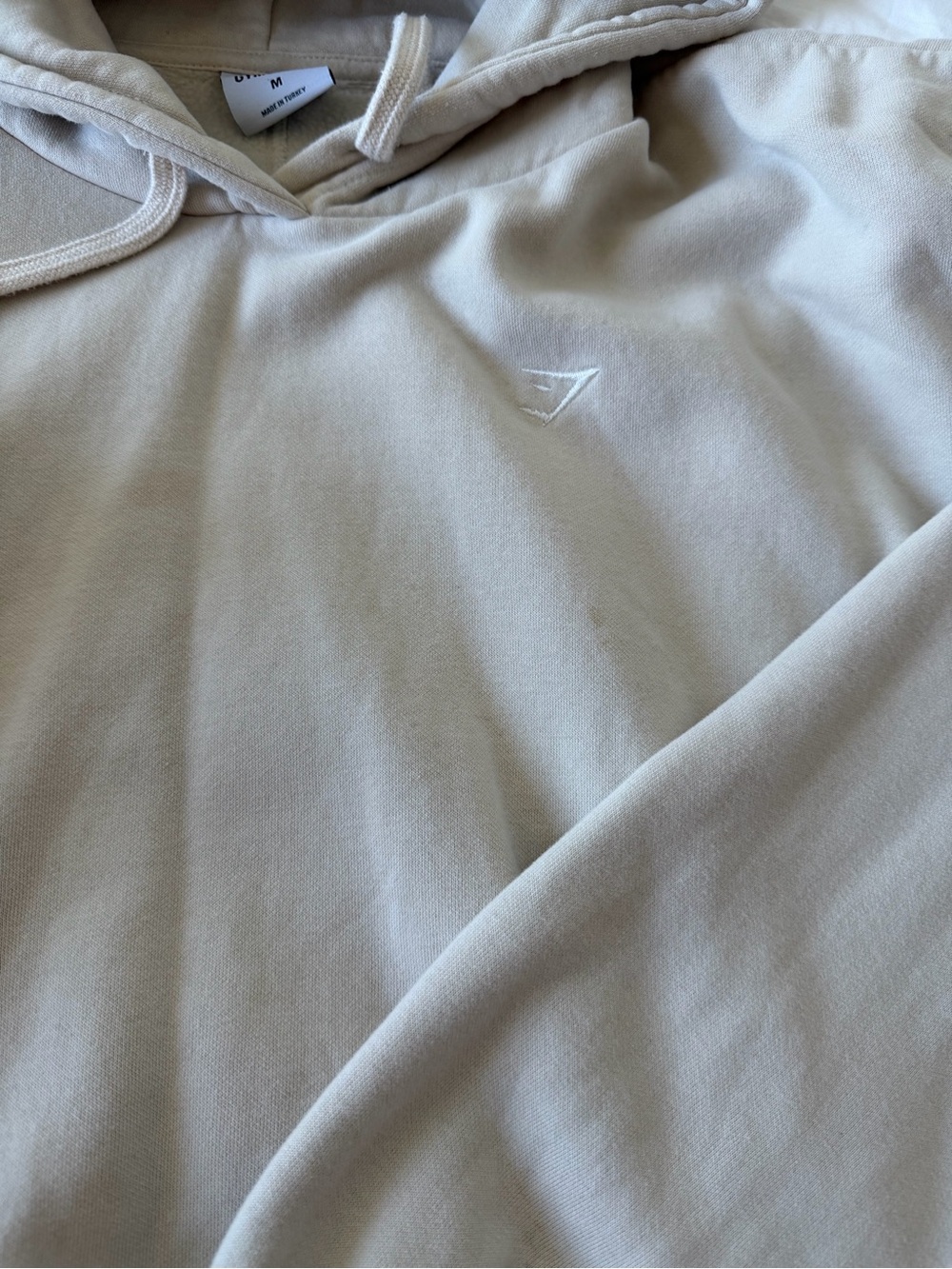 Gymshark Men's Zip-Up Hoodie in Light Beige